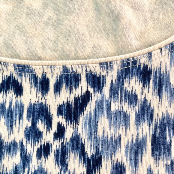 Navy blue leopard print top, Kim Rogers top, Kim Rogers Tee, Size L shirt - Picture 5 of 5